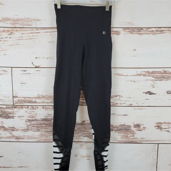 Body Language leggings Helio Stretch in Stripe Black Size Medium - Picture 1 of 8